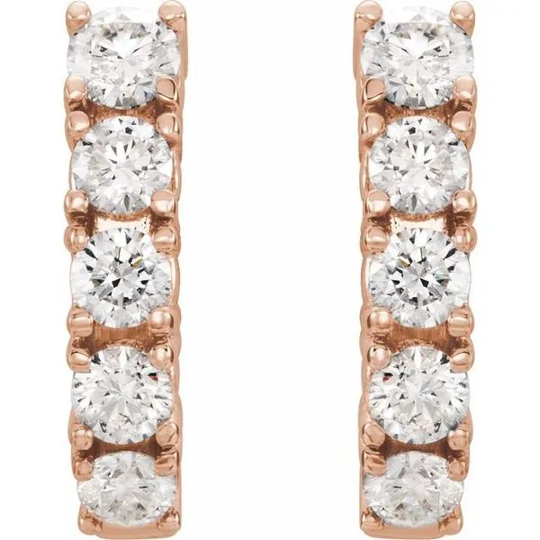 Accented J-Hoop Earrings Image 2 Hopman Jewelers Elkhart, IN