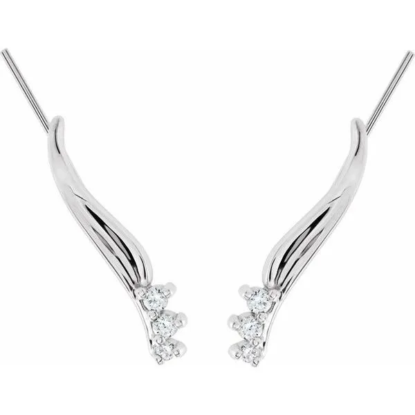 Three-Stone Ear Climbers Image 2 Hart's Jewelers Grants Pass, OR