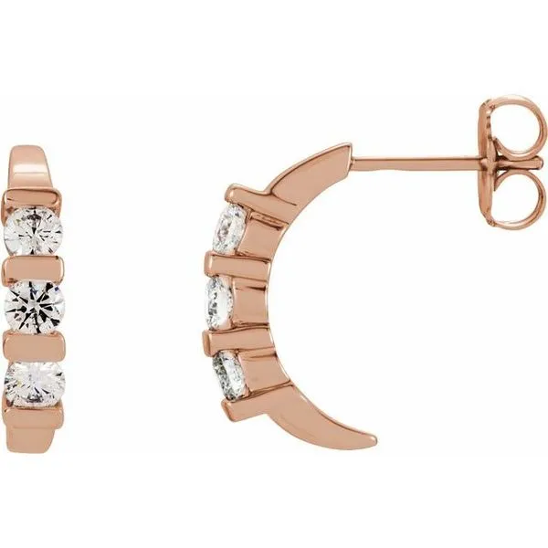 Three-Stone J-Hoop Earrings Jewelry Design Studio Jensen Beach, FL