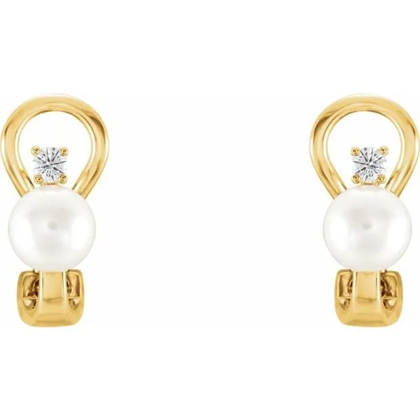 Omega Pearl Earrings Image 2 Hart's Jewelers Grants Pass, OR