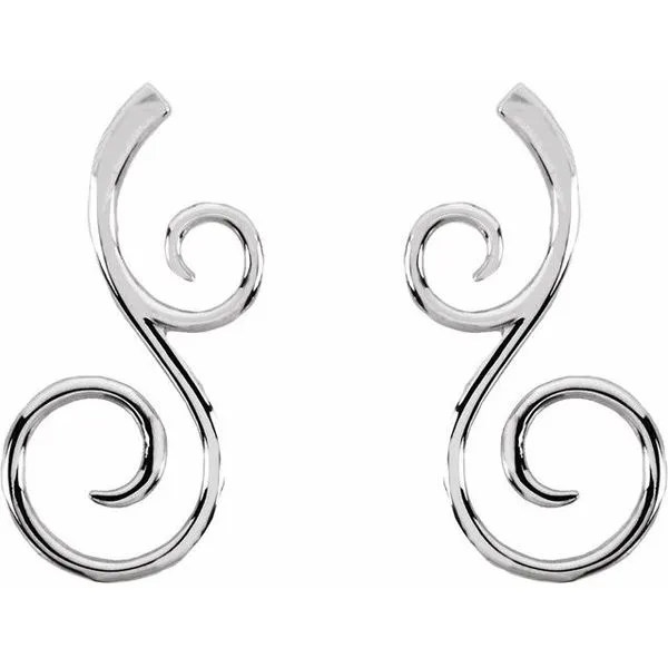 Scroll Earrings Image 2 James & Williams Jewelers Berwyn, IL
