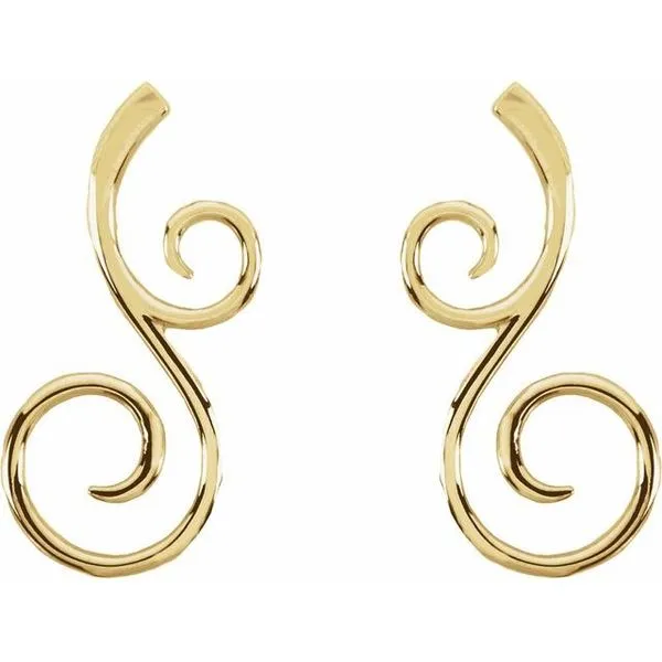 Scroll Earrings Image 2 Hopman Jewelers Elkhart, IN