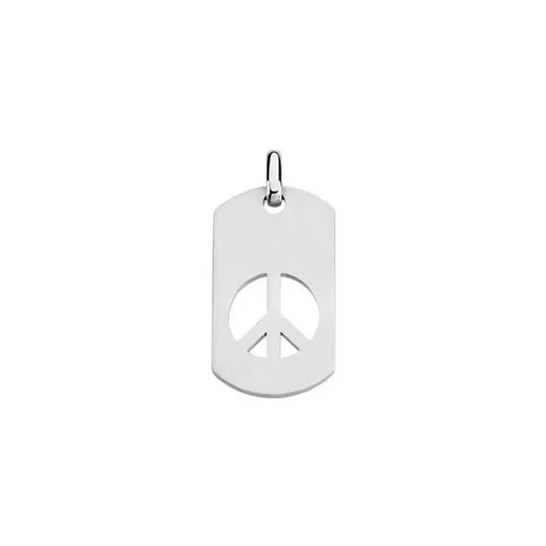 Peace Sign Dog Tag Pendant Hopman Jewelers Elkhart, IN