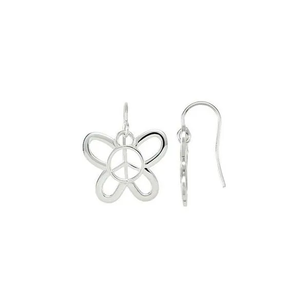 Butterfly Peace Sign Earrings Hopman Jewelers Elkhart, IN