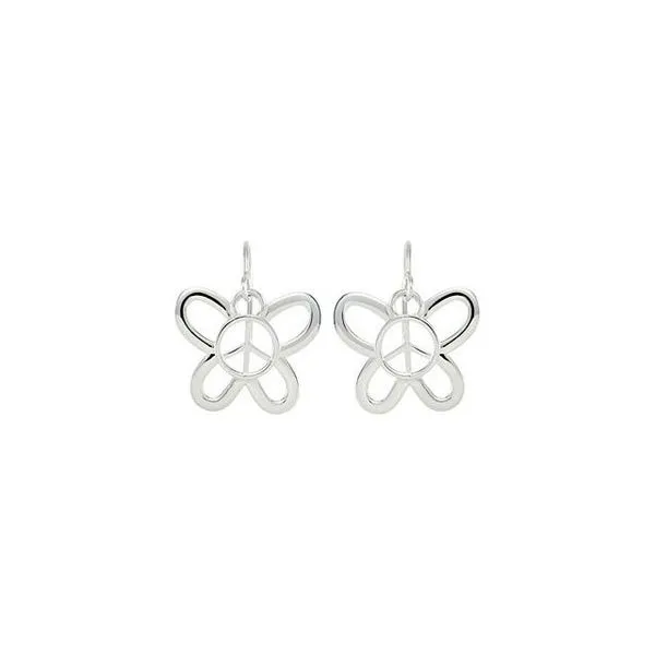 Butterfly Peace Sign Earrings Image 2 Hopman Jewelers Elkhart, IN