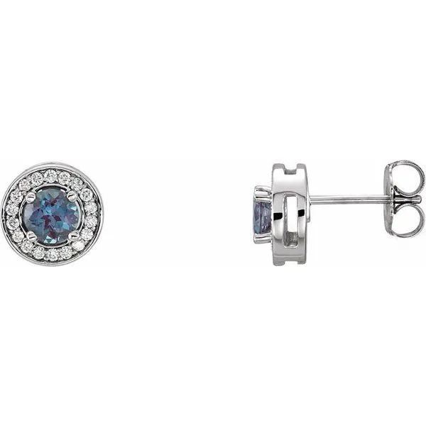Round 4-Prong Halo-Style Earrings Hart's Jewelers Grants Pass, OR