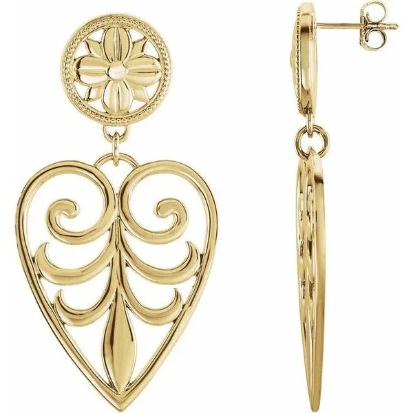 Filigree Heart Earrings J. Meredith Jewelers Delafield, WI