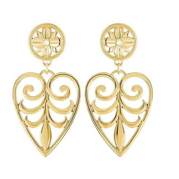 Filigree Heart Earrings Image 2 J. Meredith Jewelers Delafield, WI