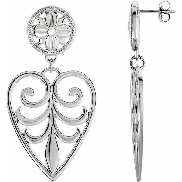 Filigree Heart Earrings Hopman Jewelers Elkhart, IN