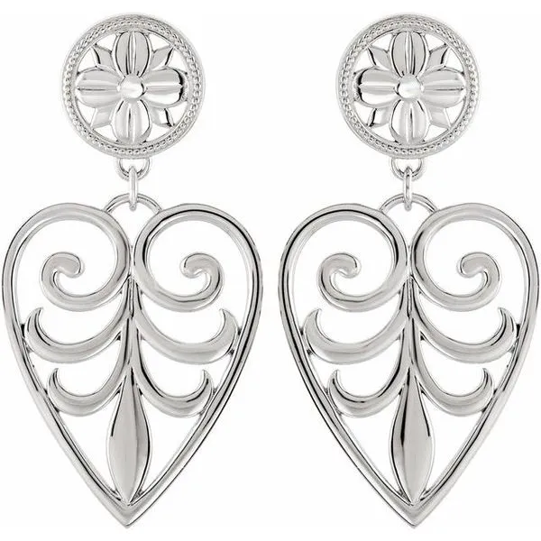 Filigree Heart Earrings Image 2 Hopman Jewelers Elkhart, IN