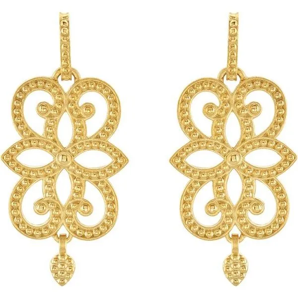 Granulated Scroll Earrings Image 2 Milan's Jewelry Inc Sarasota, FL