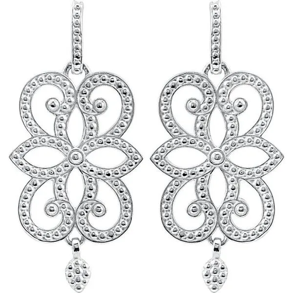 Granulated Scroll Earrings Image 2 Milan's Jewelry Inc Sarasota, FL