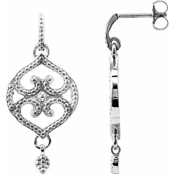 Granulated Scroll Earrings Image 2 James Wolf Jewelers Mason, OH