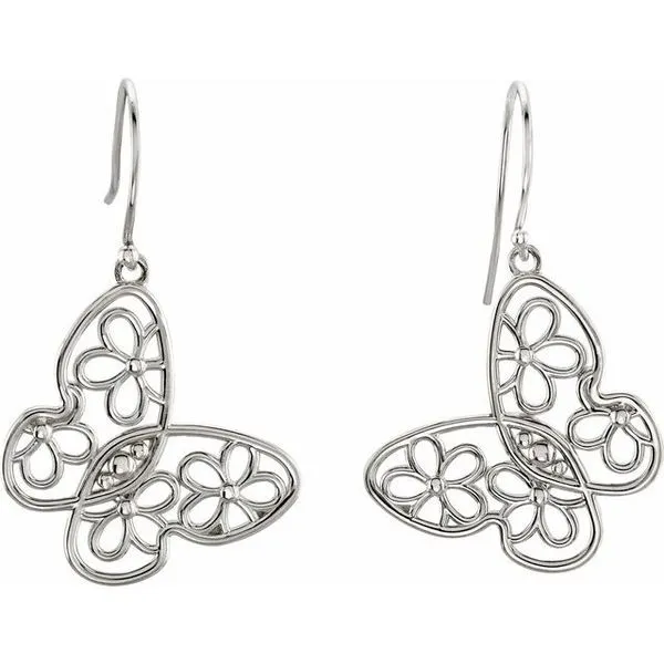 Floral Butterfly Earrings Image 2 James Wolf Jewelers Mason, OH