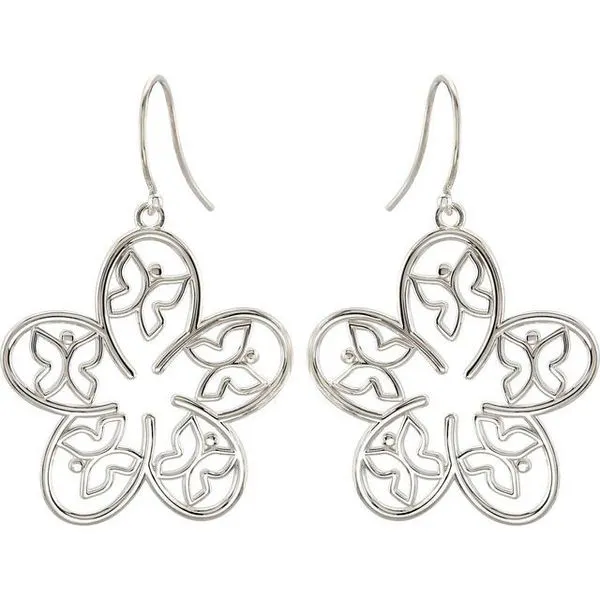 Flower & Butterfly Earrings Image 2 D&M Jewelers Green Bay, WI