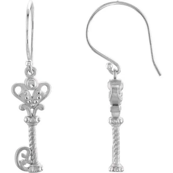 Vintage-Inspired Key Earrings Long Jewelers Chesapeake, VA