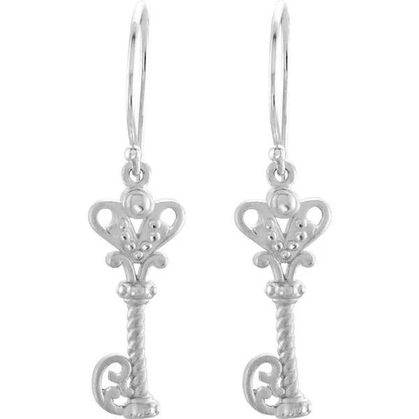 Vintage-Inspired Key Earrings Image 2 D&M Jewelers Green Bay, WI