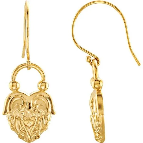Vintage-Inspired Heart Earrings D'Errico Jewelry Scarsdale, NY