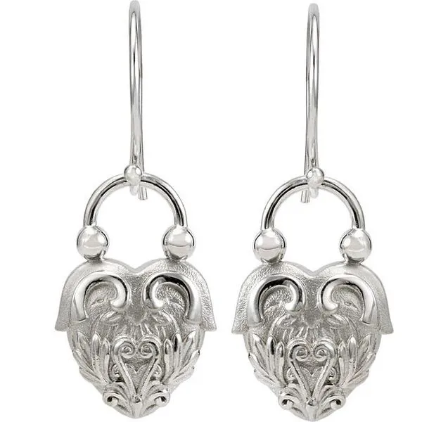 Vintage-Inspired Heart Earrings Image 2 James Wolf Jewelers Mason, OH