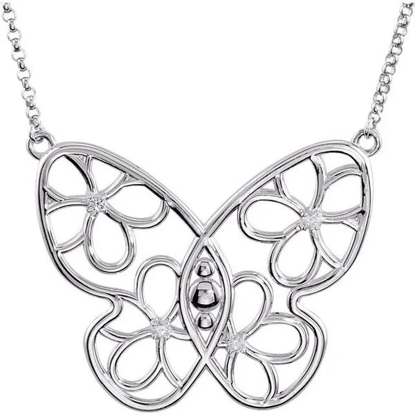 Accented Butterfly & Floral Necklace James Wolf Jewelers Mason, OH