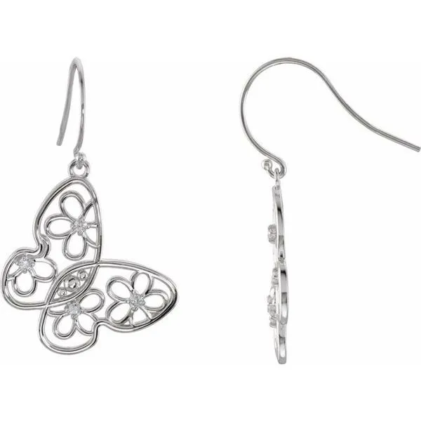 Floral Butterfly Earrings James Wolf Jewelers Mason, OH