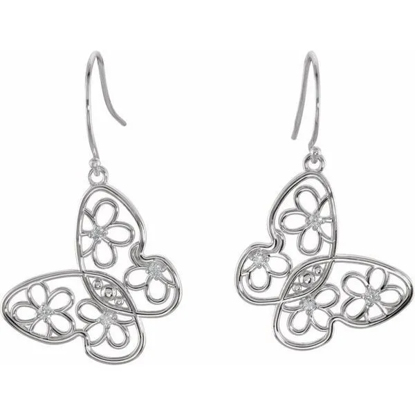 Floral Butterfly Earrings Image 2 James Wolf Jewelers Mason, OH