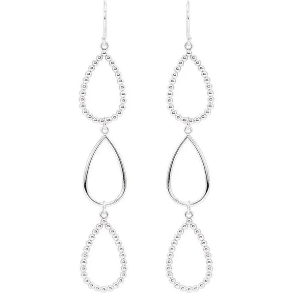 Beaded Teardrop Silhouette Earrings James Wolf Jewelers Mason, OH