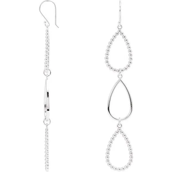 Beaded Teardrop Silhouette Earrings Image 2 James Wolf Jewelers Mason, OH
