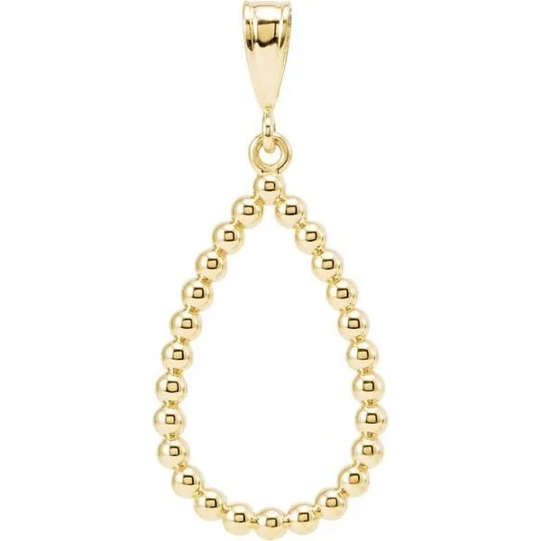 Beaded Teardrop Silhouette Pendant James Wolf Jewelers Mason, OH