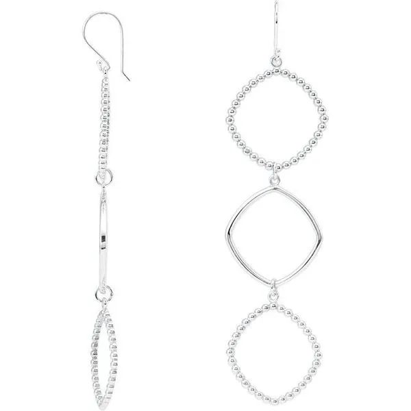 Beaded Open Silhouette Earrings Image 2 James Wolf Jewelers Mason, OH