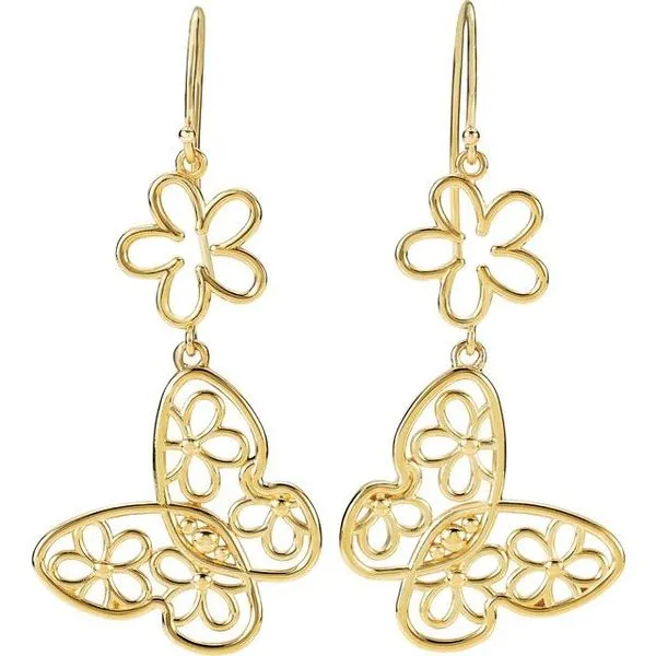 Butterfly & Floral Earrings Image 2 James Wolf Jewelers Mason, OH