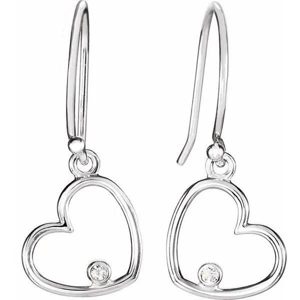 Accented Heart Earrings Image 2 Milan's Jewelry Inc Sarasota, FL
