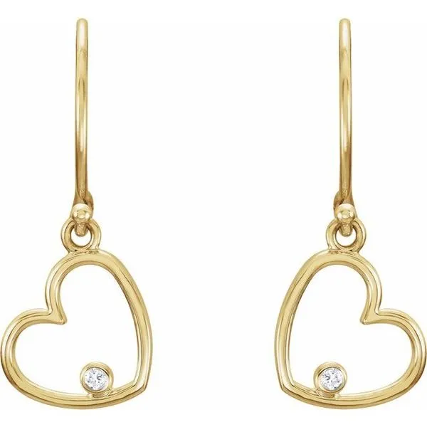 Accented Heart Earrings Image 2 James Wolf Jewelers Mason, OH