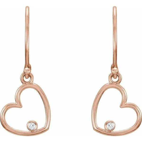 Accented Heart Earrings Image 2 James Wolf Jewelers Mason, OH