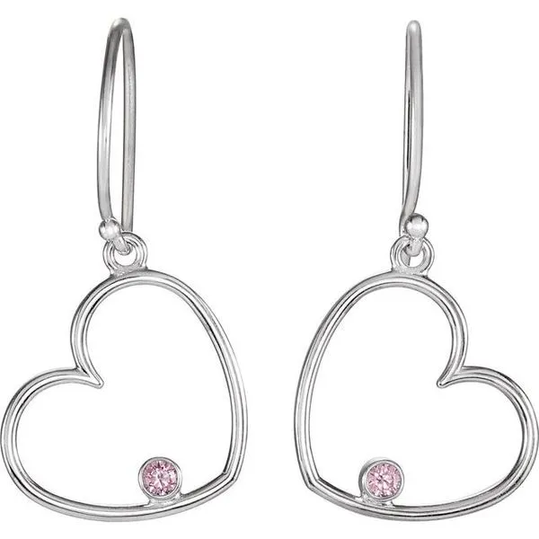 Accented Heart Earrings Image 2 D&M Jewelers Green Bay, WI