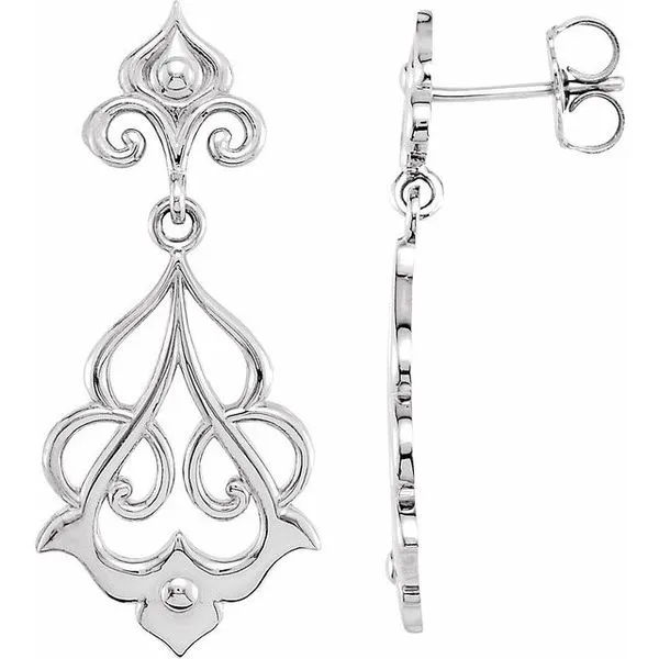 Floral Fleur-de-lis Earrings Delfine's Jewelry Charleston, WV