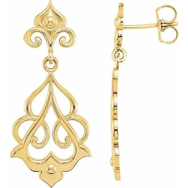 Floral Fleur-de-lis Earrings Boyd Jewelers Wesley Chapel, FL