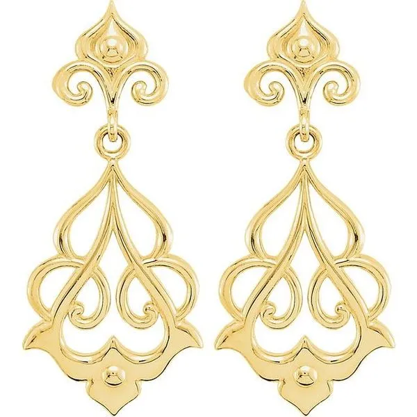 Floral Fleur-de-lis Earrings Image 2 Boyd Jewelers Wesley Chapel, FL
