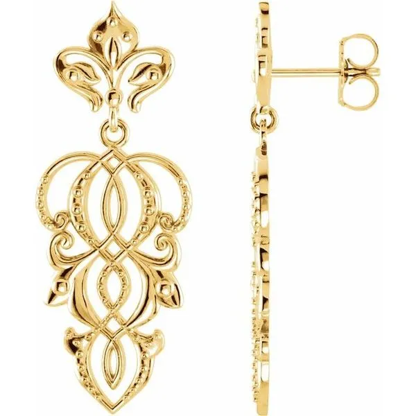 Fleur-de-lis Earrings Long Jewelers Chesapeake, VA