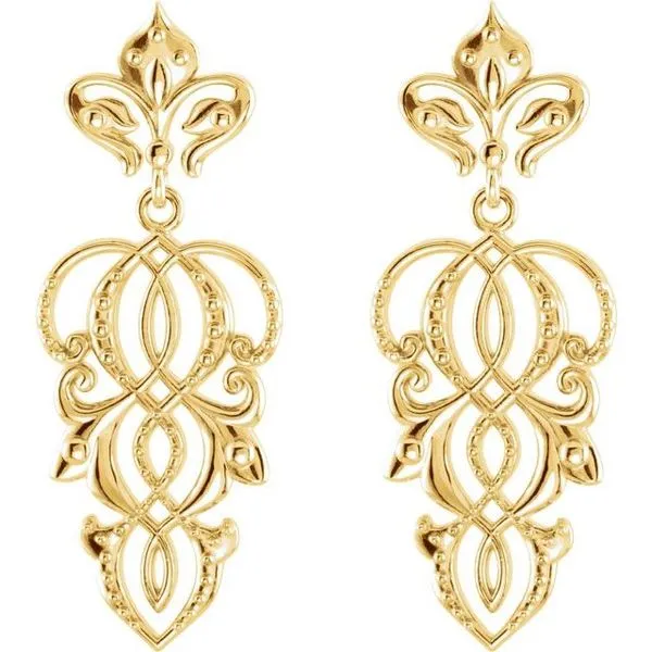 Fleur-de-lis Earrings Image 2 Milan's Jewelry Inc Sarasota, FL