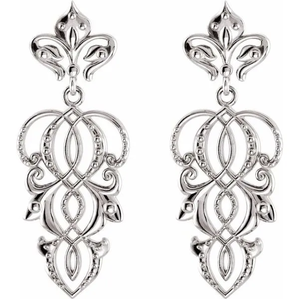 Fleur-de-lis Earrings Image 2 Delfine's Jewelry Charleston, WV