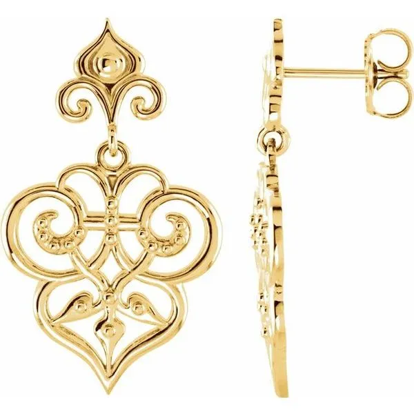 Fleur-de-lis Earrings Long Jewelers Chesapeake, VA