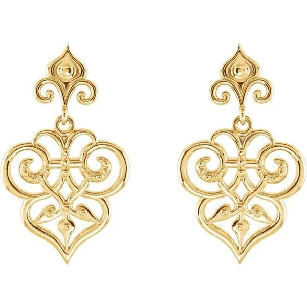 Fleur-de-lis Earrings Image 2 Milan's Jewelry Inc Sarasota, FL