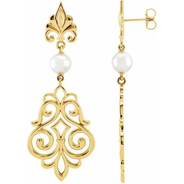Pearl Fleur-de-lis Earrings Henry B. Ball Jewelers Canton, OH