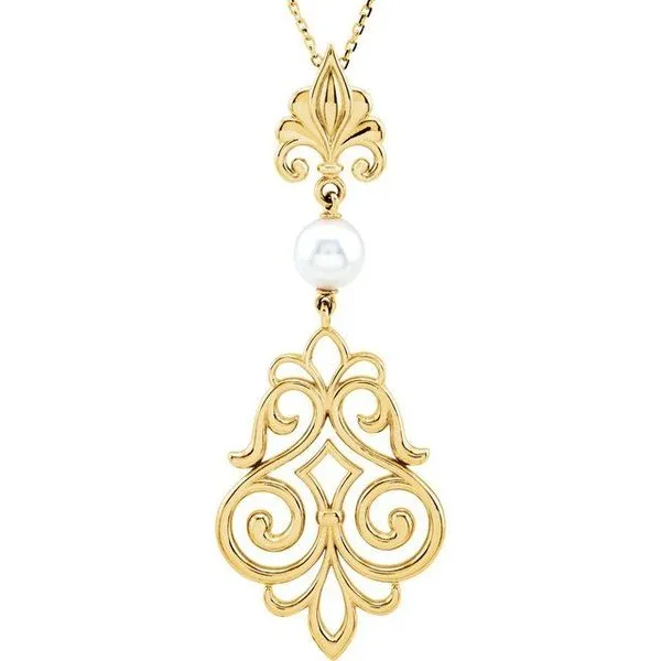 Fleur-de-lis Pearl Necklace Henry B. Ball Jewelers Canton, OH