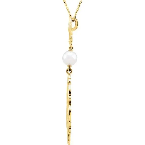 Fleur-de-lis Pearl Necklace Image 2 Henry B. Ball Jewelers Canton, OH