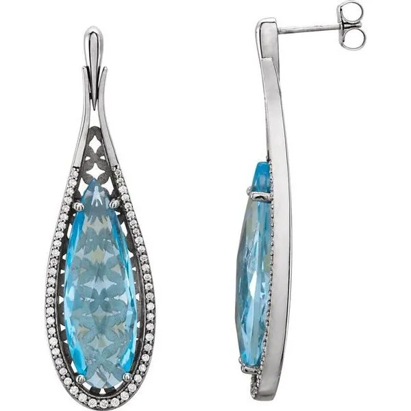 Accented Teardrop Earrings Image 2 Hopman Jewelers Elkhart, IN