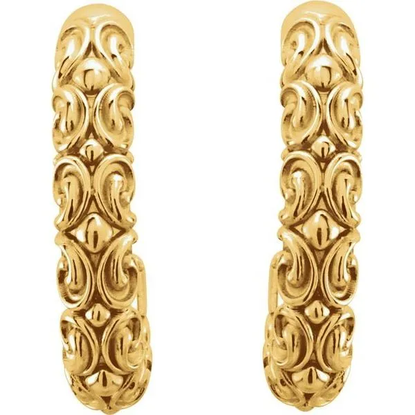 Sculptural J-Hoop Earrings Image 2 Henry B. Ball Jewelers Canton, OH