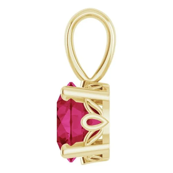 Round 4-Prong Scroll Setting® Pendant Image 3 Milan's Jewelry Inc Sarasota, FL