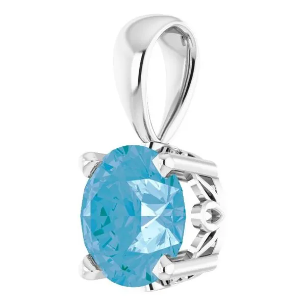 Round 4-Prong Scroll Setting® Pendant Image 2 Milan's Jewelry Inc Sarasota, FL
